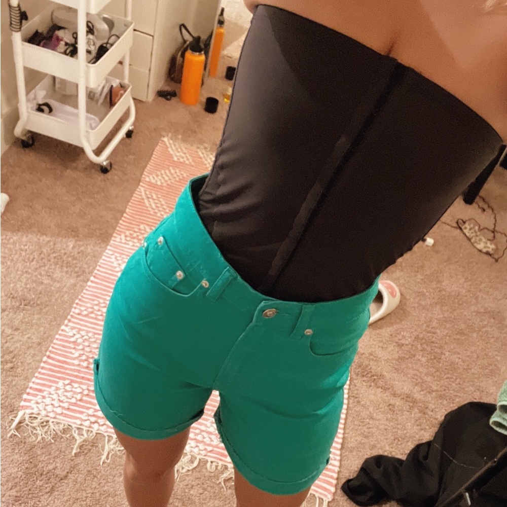 H&M Green Jean Shorts High Waisted